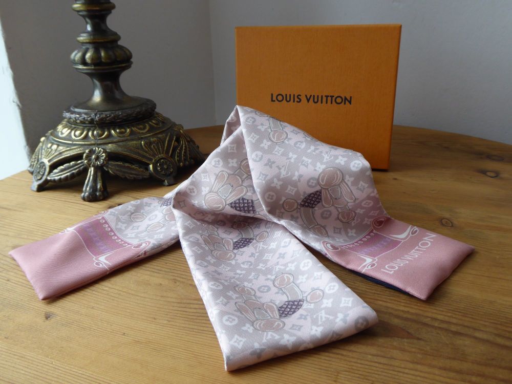 Louis Vuitton Scarf Authentic Bandeau Trunk Rose Poodle Used From