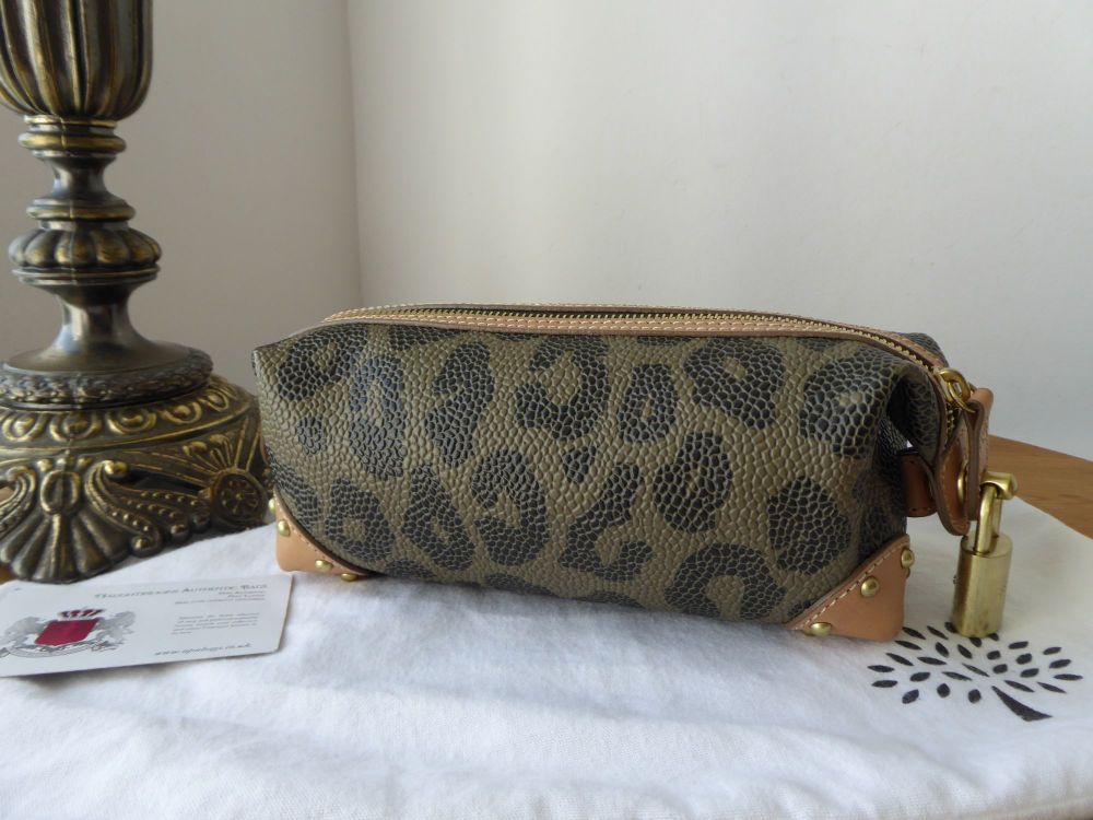 Mulberry Make Up Pencil Case Zip Tube Pouch in in Leopard Print Bird's Nest