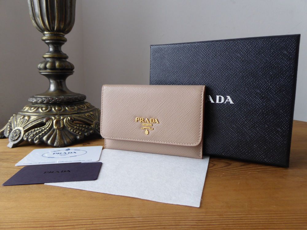 Prada Card Holder Wallet and Credit Card Slip Case in Cammeo Saffiano -SOLD