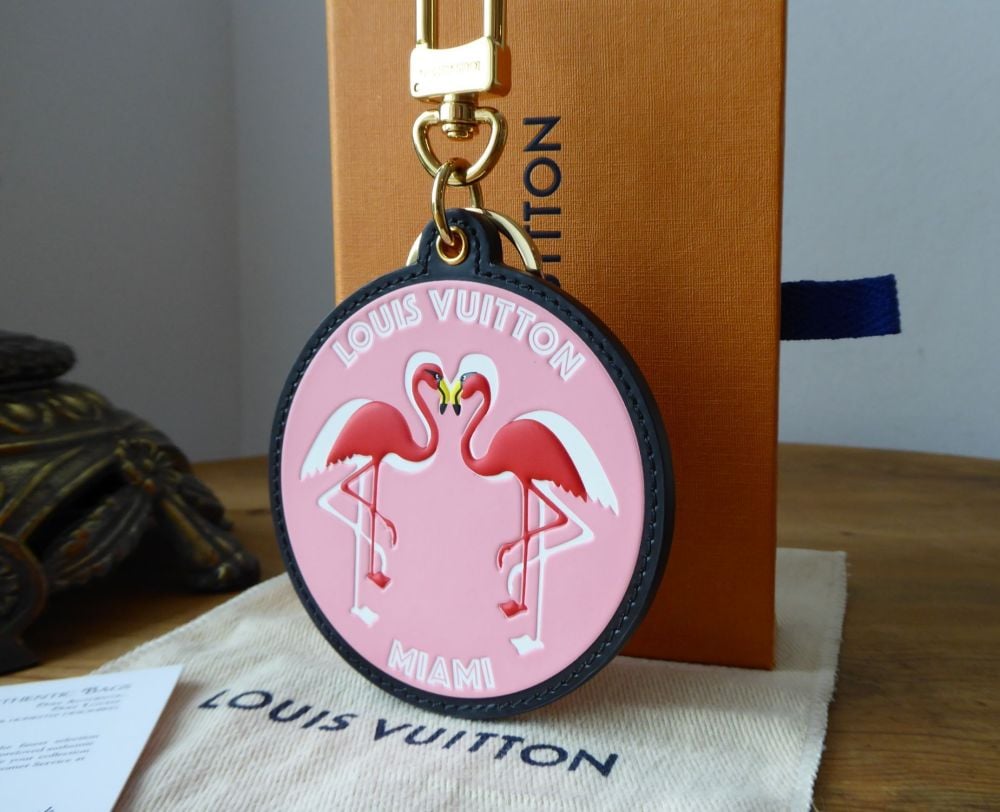 Louis Vuitton Limited Edition 'Miami' World Tour Flamingo Key Holder Bag Charm - Sold
