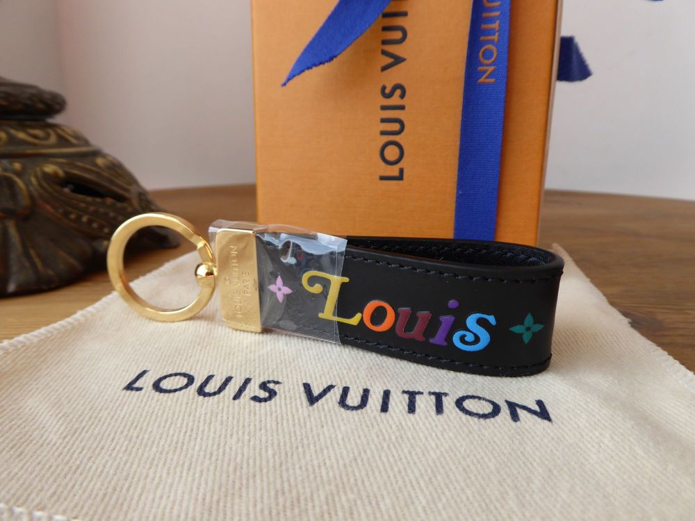 Louis Vuitton Black Multicolor Leather New Wave Dragonne Key