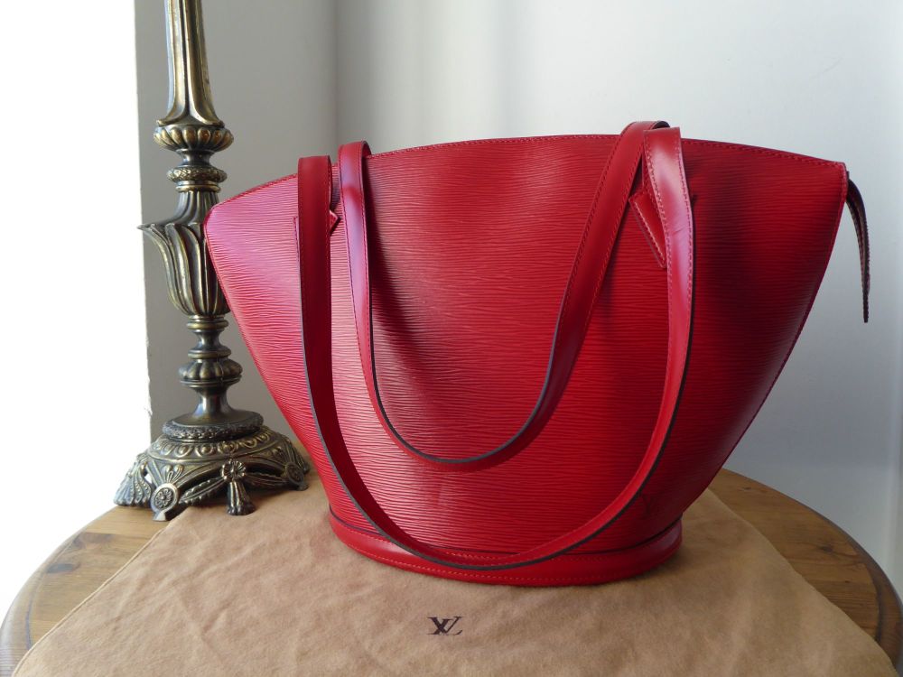 Louis Vuitton St Jacques GM Shoulder Bag in Epi Carmine Red