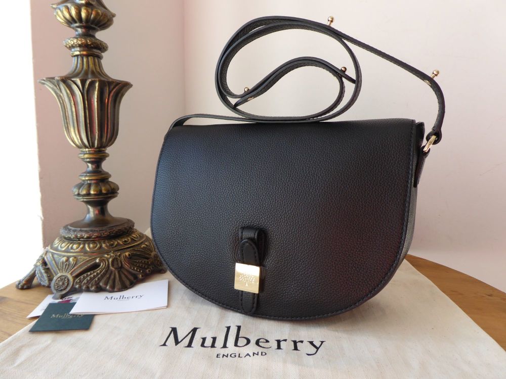 Mulberry Tessie Satchel in Black Small Classic Grain Leather - New