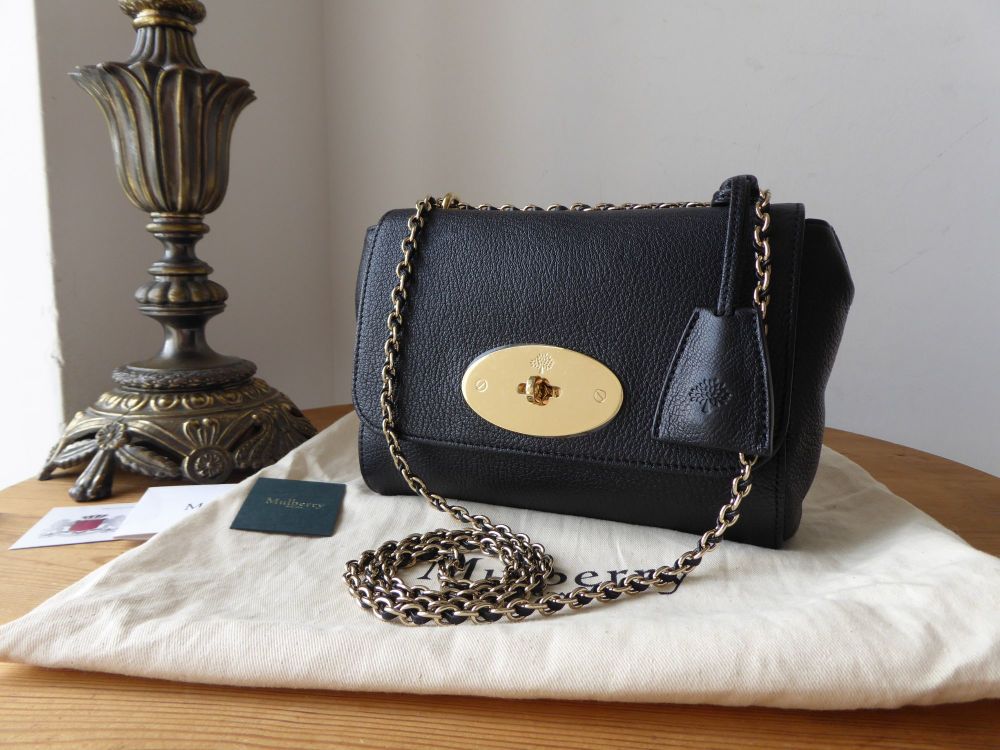 Mulberry Regular Lily in Black Glossy Goat with Shiny Gold HW - SOLD