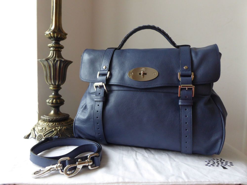 Mulberry Oversized Alexa in Slate Blue Soft Buffalo Leather with Silver Hardware - SOLD