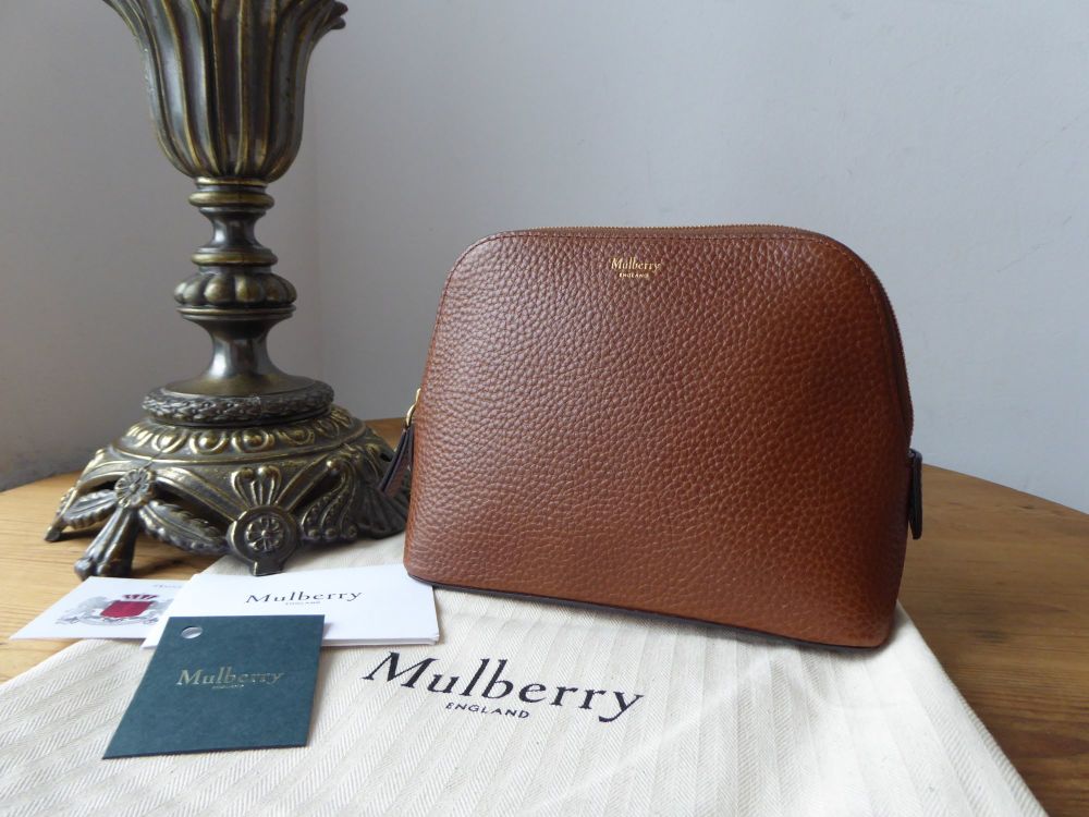 Mulberry Continental Cosmetic Pouch in Oak Grained Vegetable Tanned Leather - SOLD