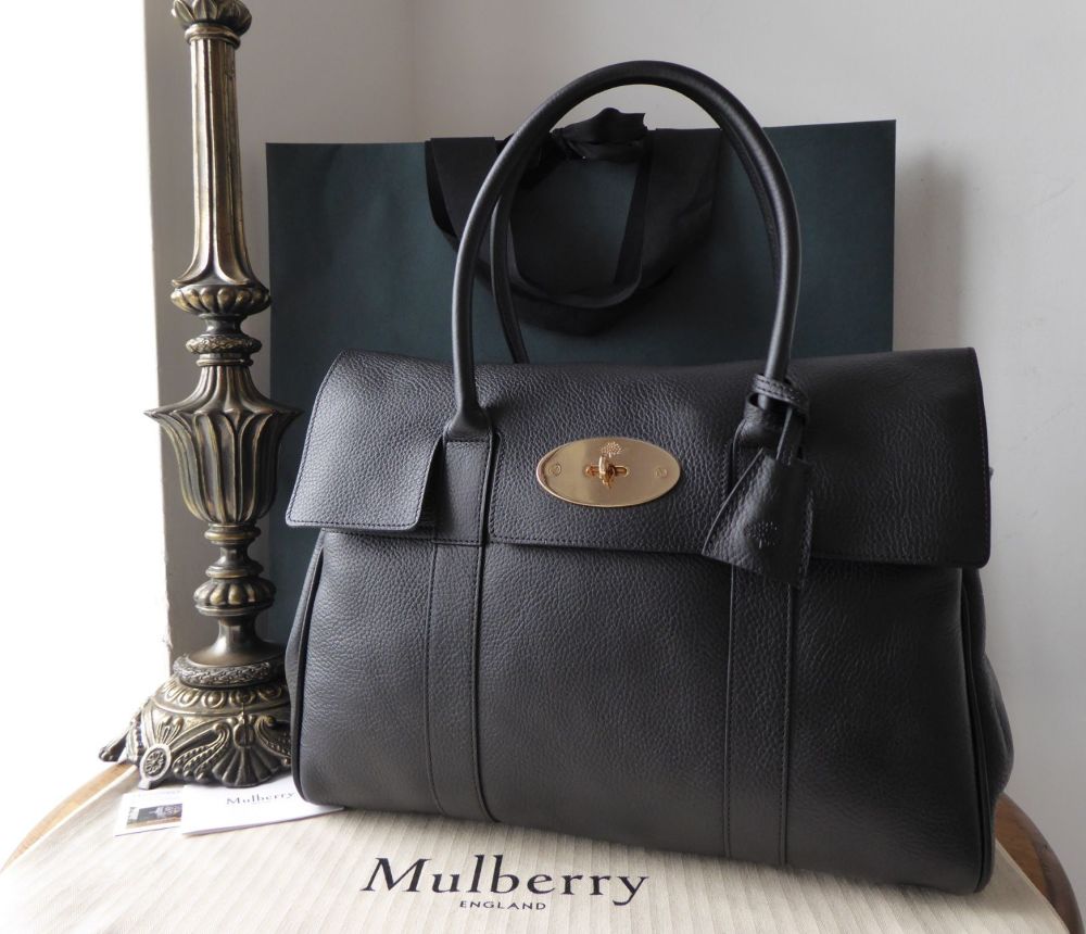 Mulberry Classic Heritage Bayswater in Black Natural Vegetable Tanned Leath