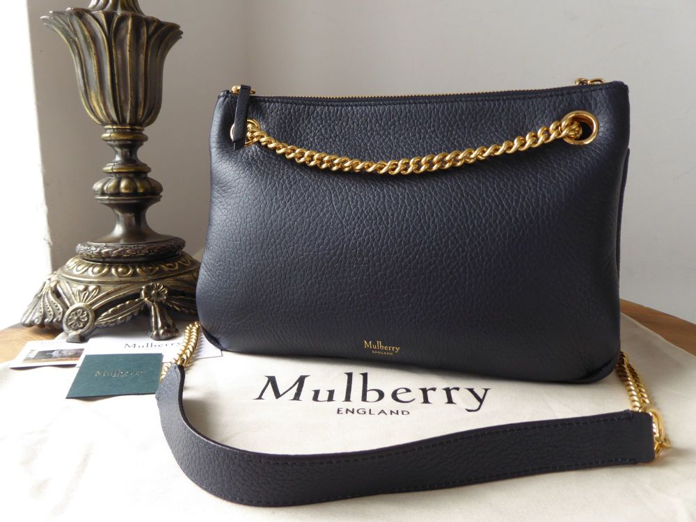 Mulberry Winsley Shoulder Bag in Midnight Blue Grained Lambskin - SOLD