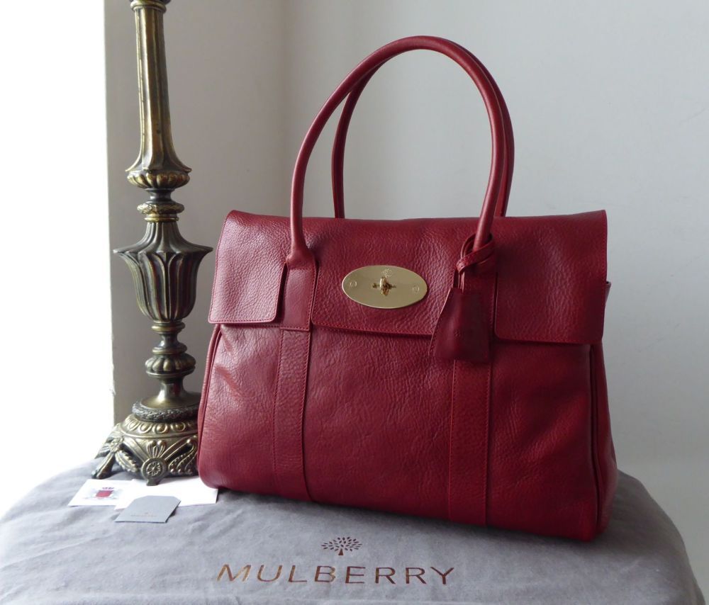 Mulberry Classic Heritage Bayswater in Poppy Red Natural Coloured Vegetable