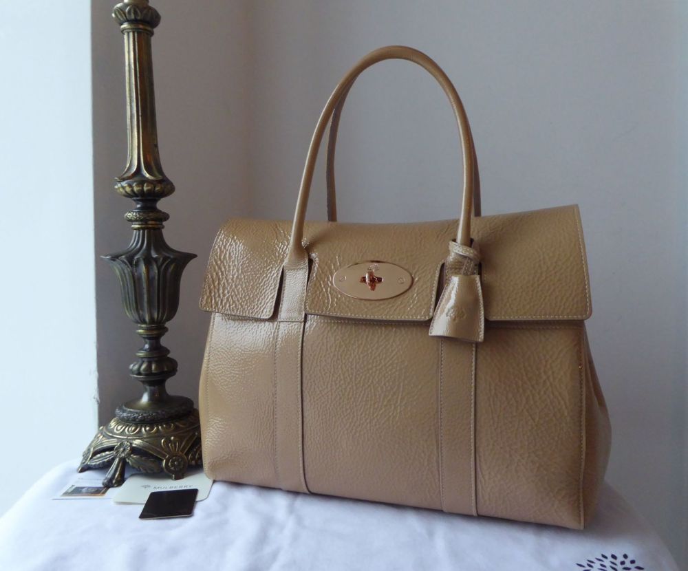 Mulberry Classic Bayswater in Nude Spongy Patent with Rose Gold Hardware - SOLD