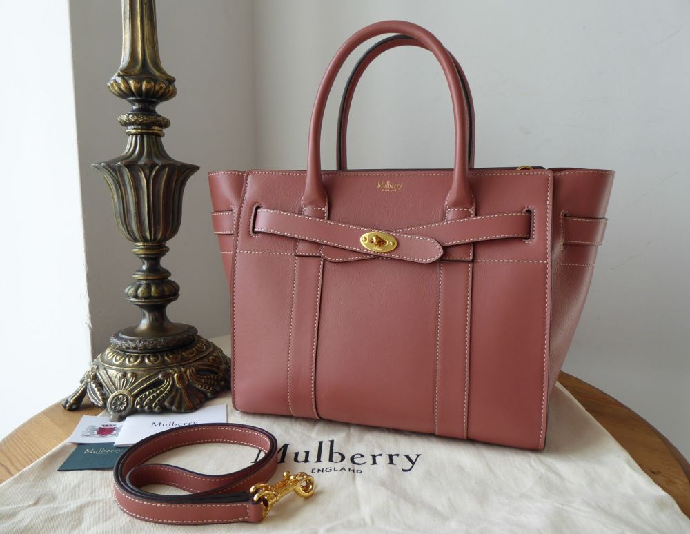Mulberry Small Zipped Bayswater in Antique Pink Silky Calf Leather - SOLD