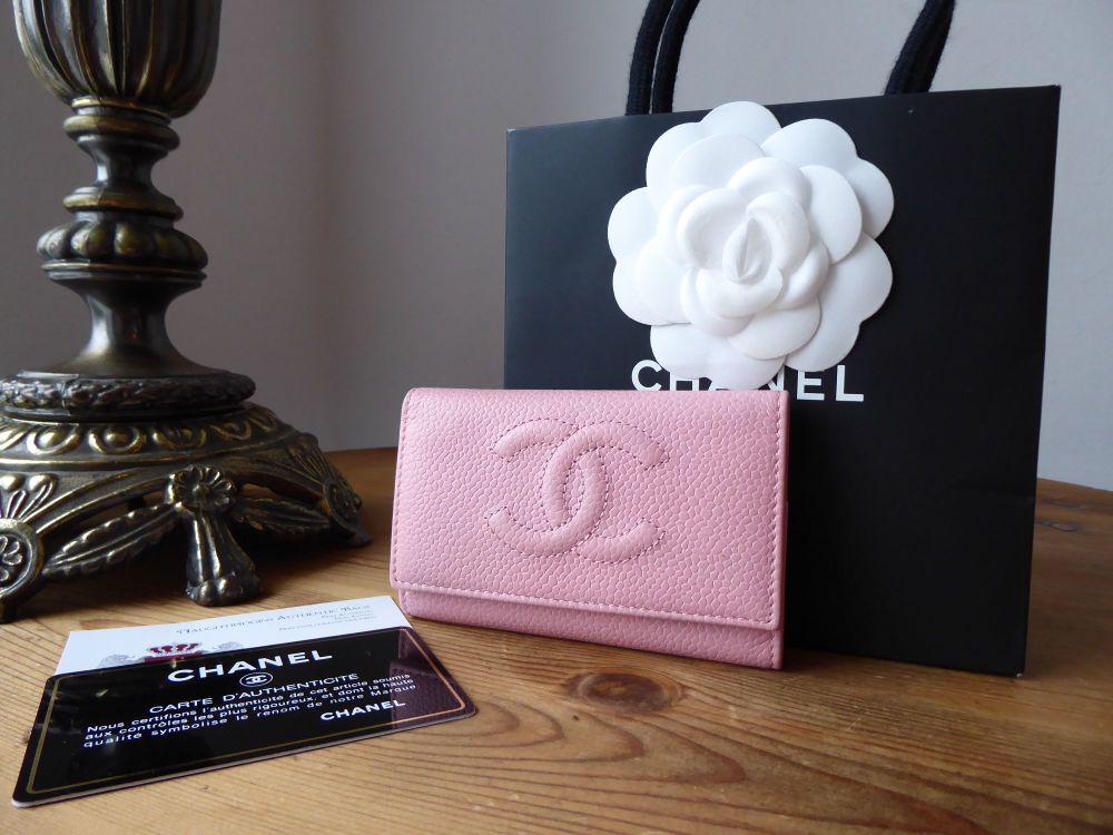 Chanel Classic Key Holder in Baby Pink Caviar with Gold Hardware