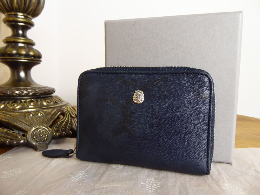 Mulberry Cara Delevingne Small Zip Around Card Coin Purse in Midnight Blue 