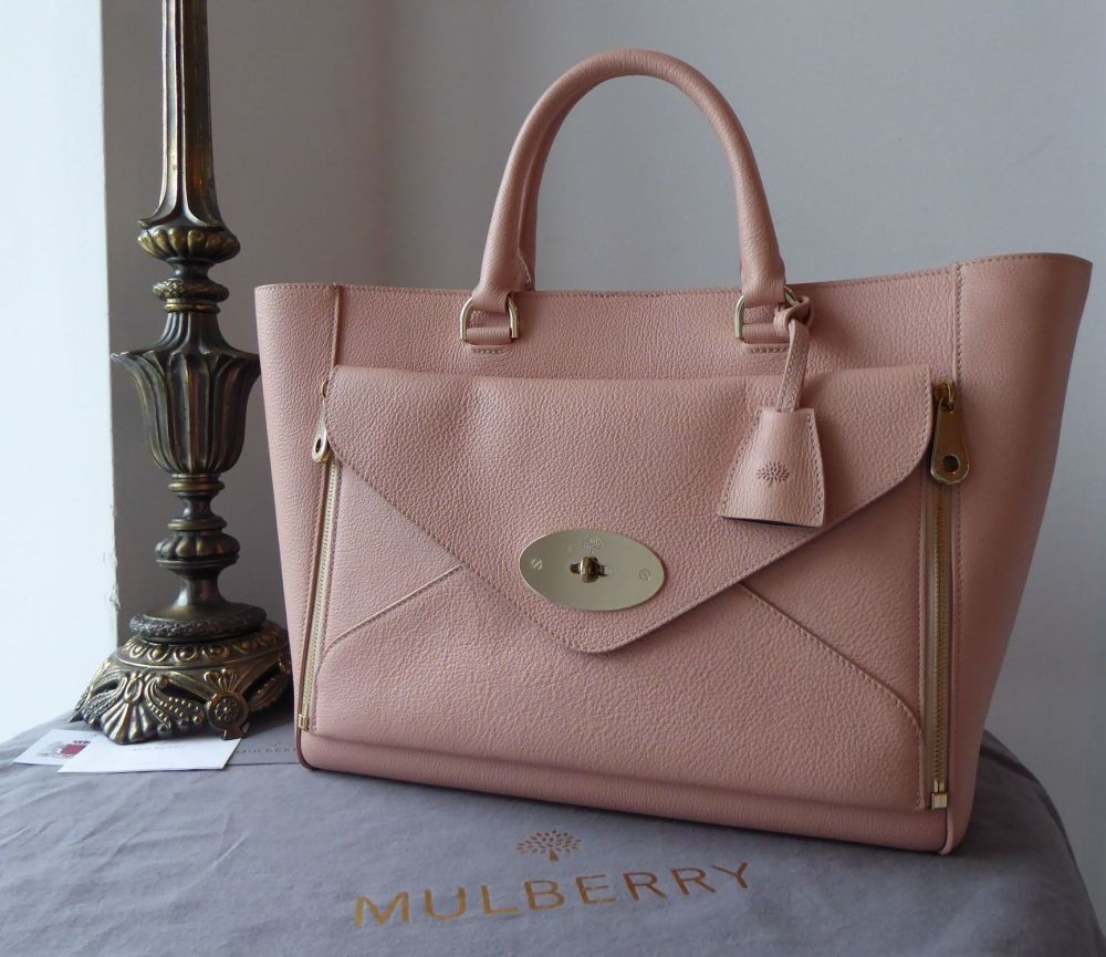 Mulberry Large Willow Tote in Ballet Pink Grainy Calf