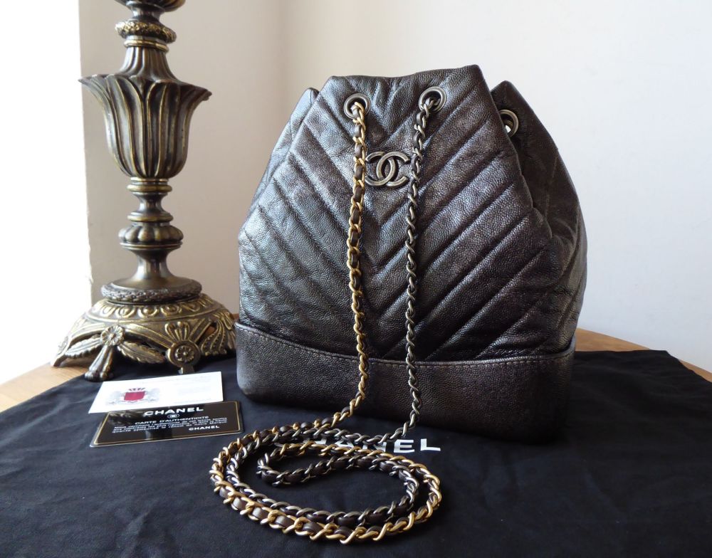 Chanel Quilted Gabrielle Backpack Black Aged Calfskin  ＬＯＶＥＬＯＴＳＬＵＸＵＲＹ