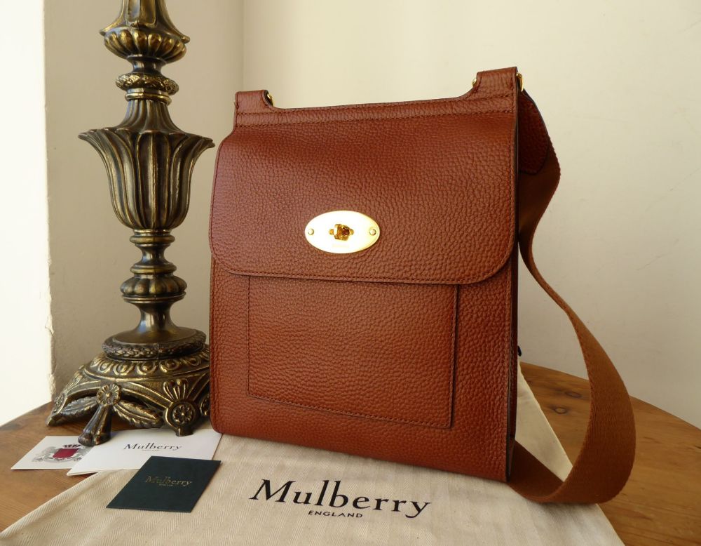 Mulberry New Antony Messenger in Oak Grained Vegetable Tanned Leather - New