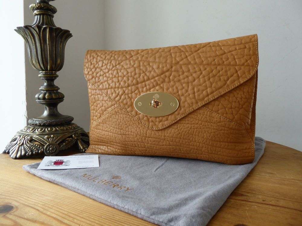 Mulberry Willow Envelope Clutch Bag in Biscuit Brown Shrunken Calf - SOLD