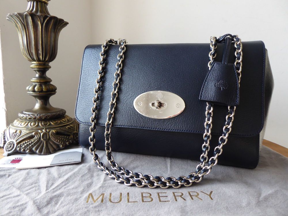 Mulberry Medium Lily in Midnight Blue Shiny Goat