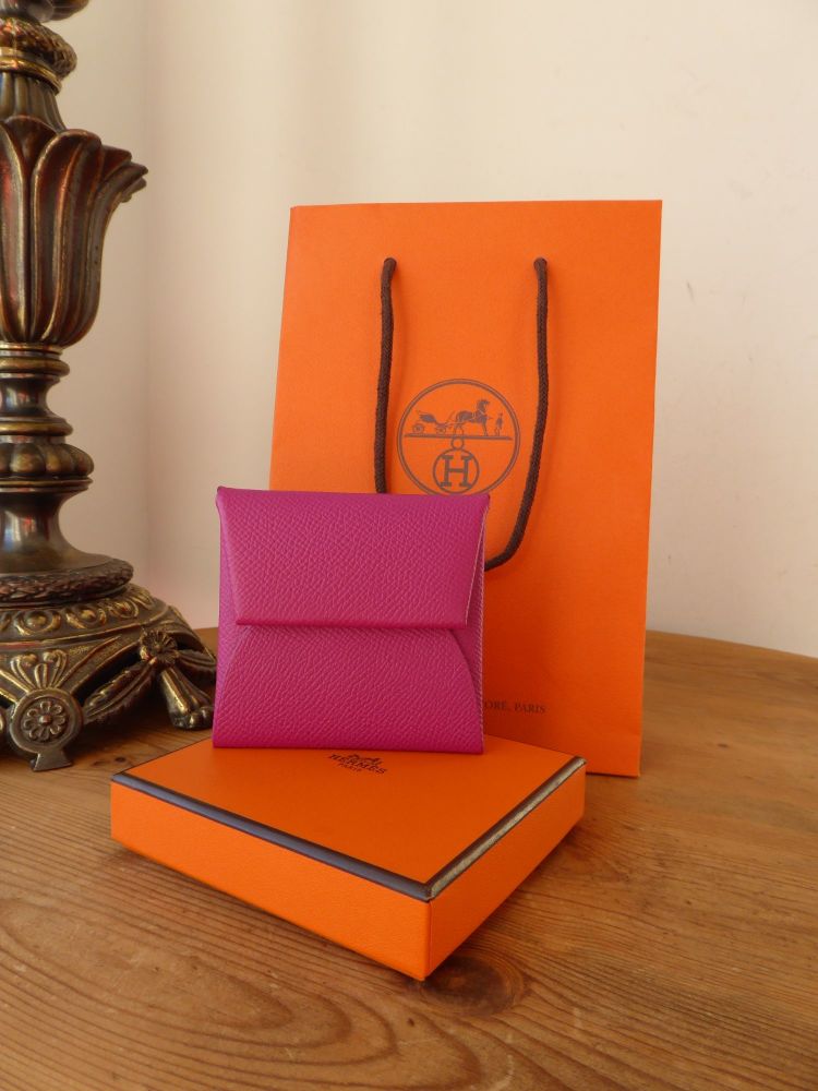 Hermès Bastia Verso Change Purse in Magnolia Bright Pink Epsom Leather 