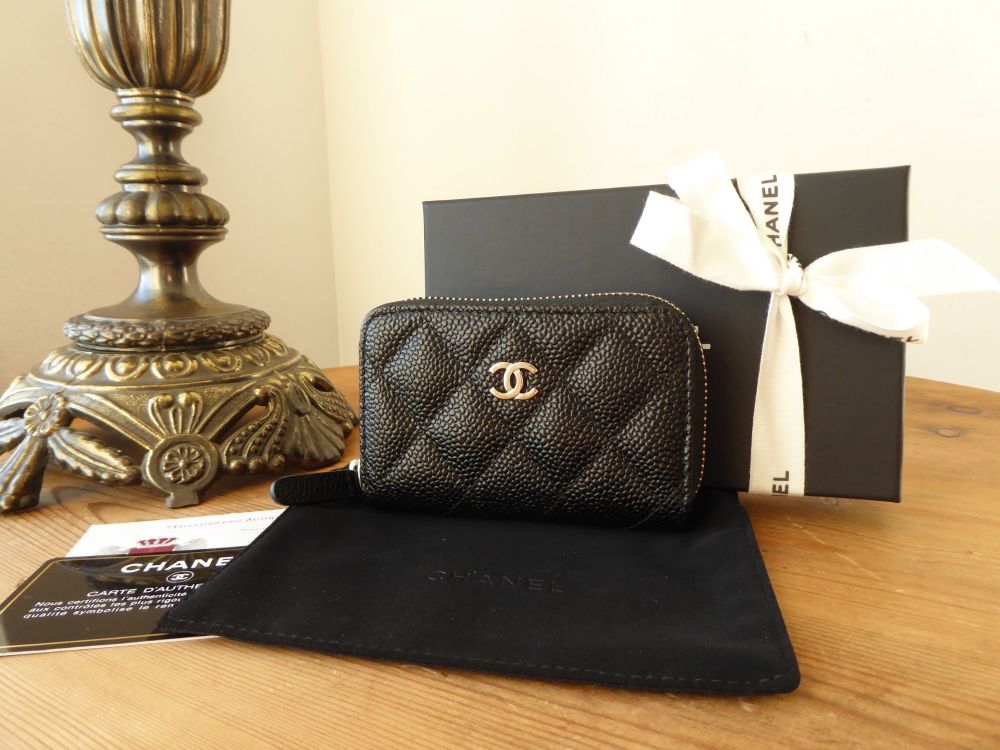 Chanel Small Zip Around Classic Coin Purse Card Holder in Quilted
