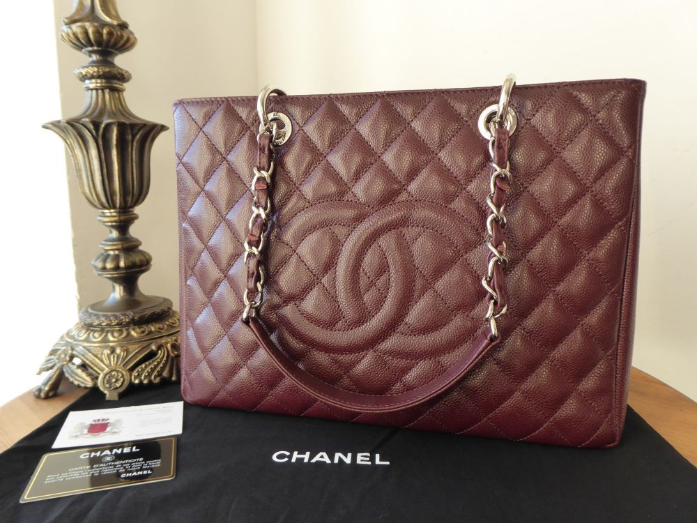 Chanel Grand Shopping Tote GST in Burgundy Caviar with Silver Hardware -  SOLD