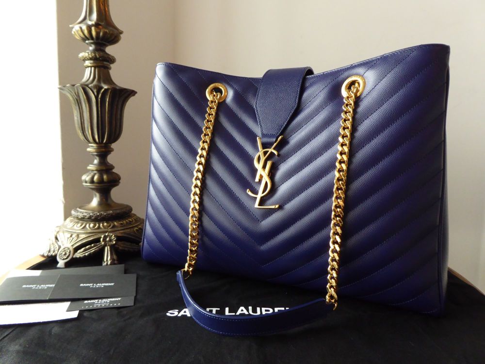 Saint Laurent YSL Leather Shopper Tote Bag