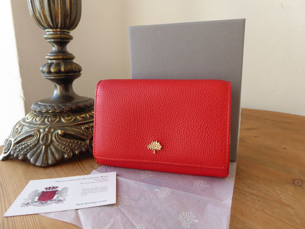 Mulberry Tree French Purse In Poppy Red Glossy Goat Leather SOLD