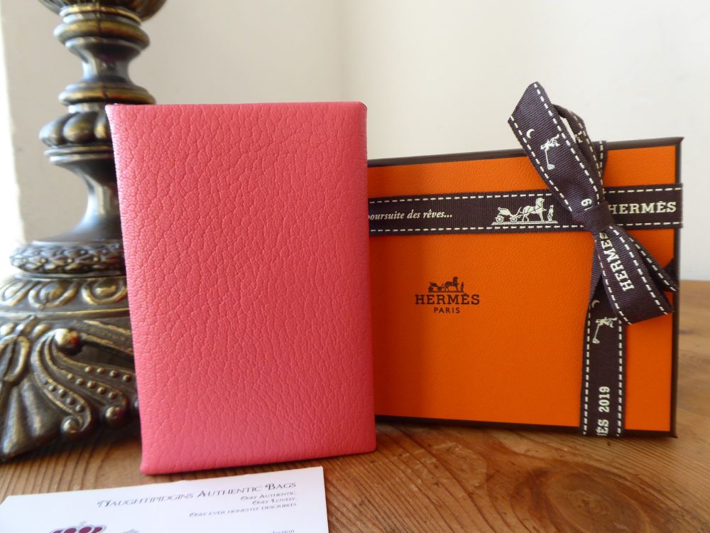 Hermès Calvi Card Holder Mini Wallet in Rose Lipstick Pink Evercolour with Palladium Hardware - SOLD