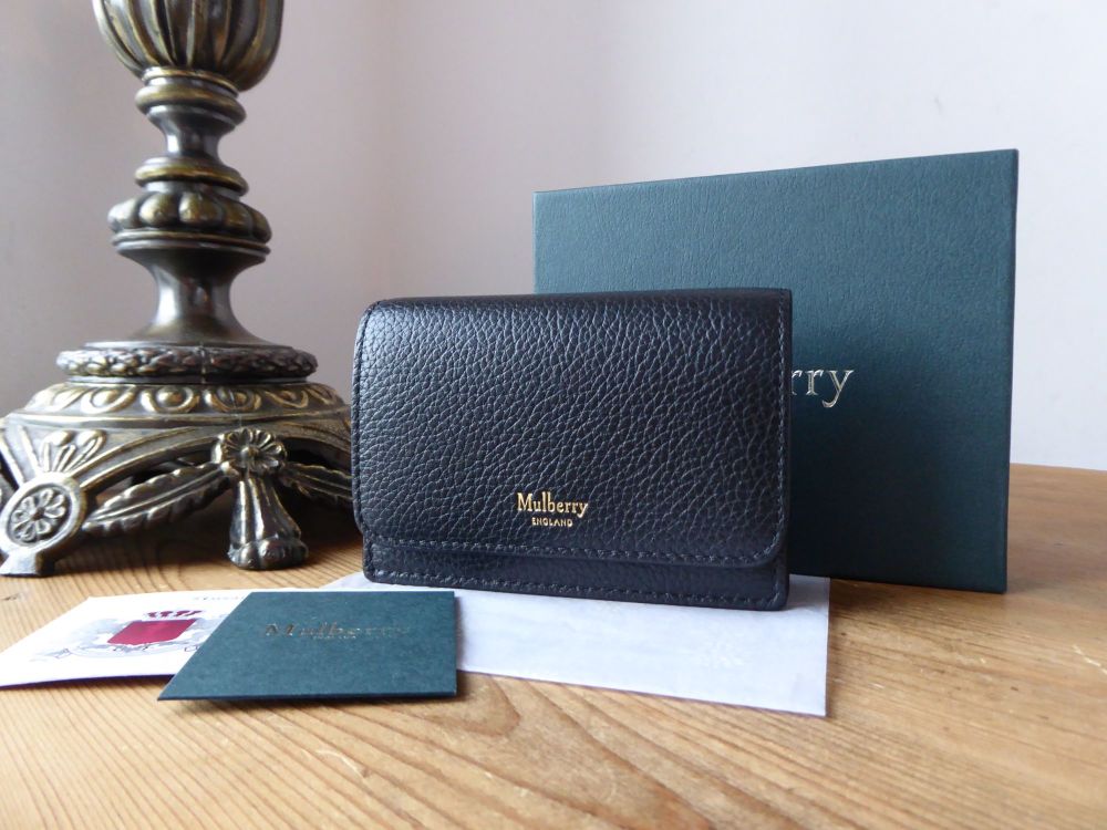 Mulberry Continental Card Holder Multicards Wallet in Black Small Classic Grain - SOLD