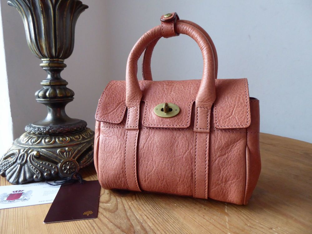 Mulberry Classic Mini Bayswater Sample in Salmon Natural Vegetable Tanned L