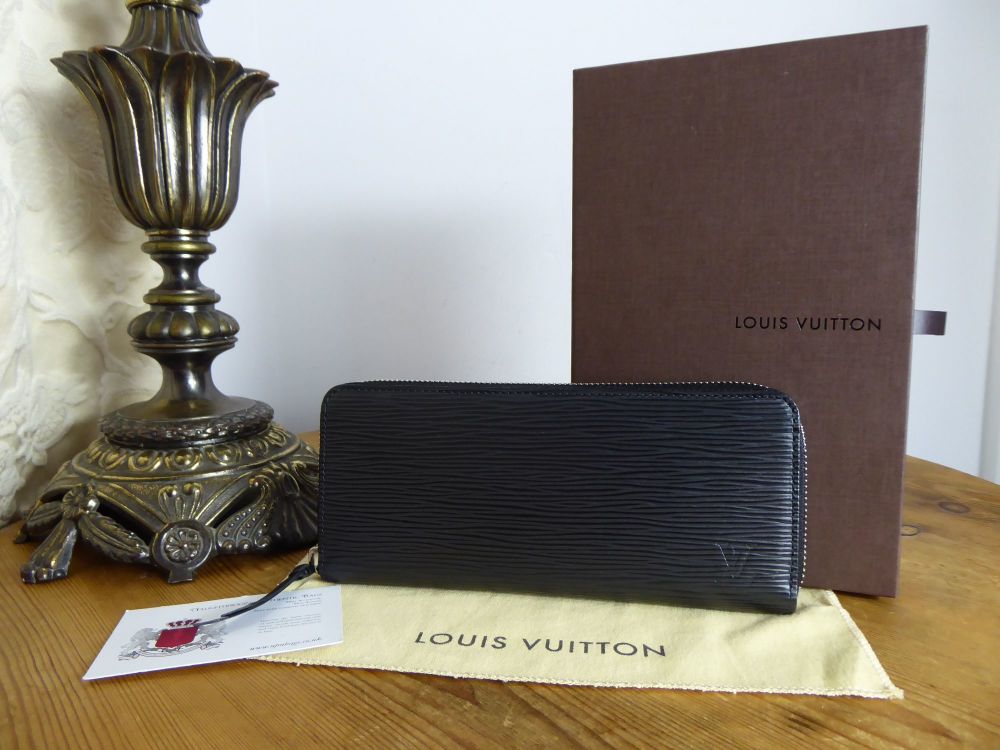 Louis Vuitton Clémence Zip Around Continental Wallet in Epi Noir