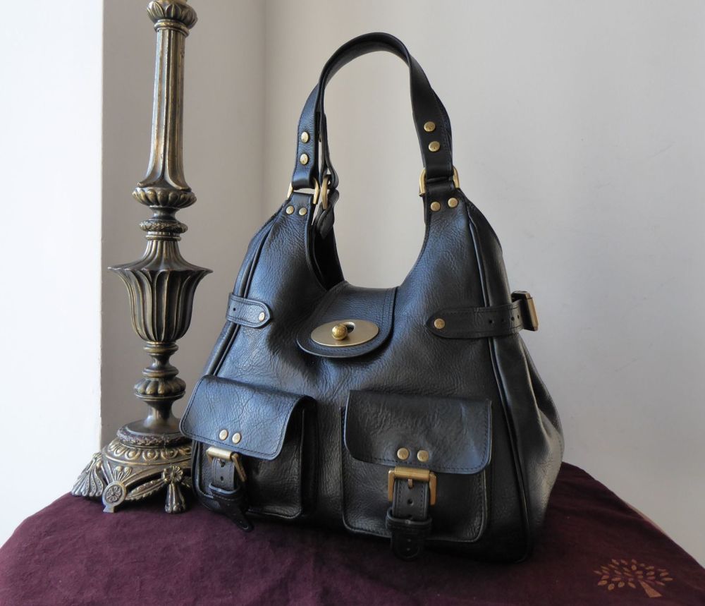 Mulberry Annie Shoulder Bag in Black Darwin Leather 