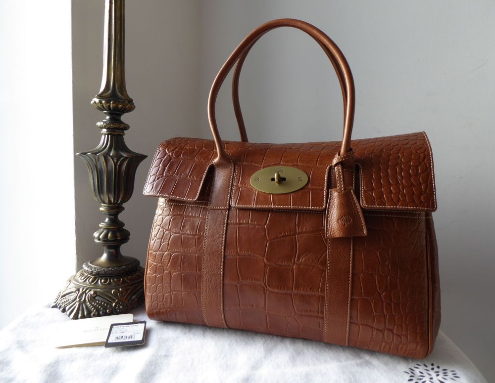 Mulberry Classic Heritage Bayswater in Oak Printed Vegetable Tanned Leather
