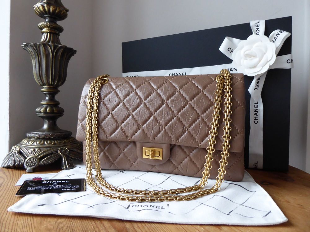 Chanel 226 Reissue Mademoiselle Flap Bag in Taupe Distressed Calfskin with Antiqued Gold Hardware SOLD