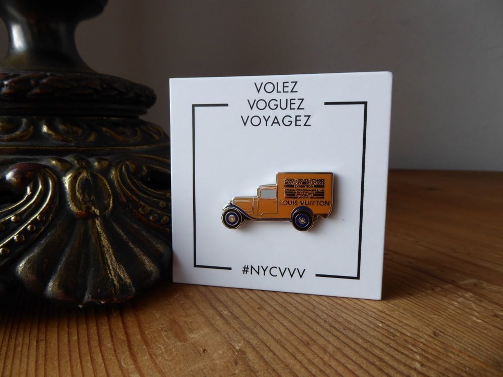 Louis Vuitton Limited Edition 'Volez, Voguez, Voyagez' NYC Exhibition Truck Pin Badge - SOLD