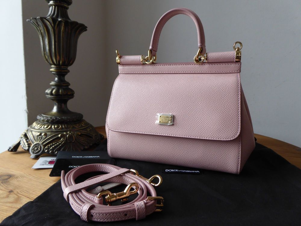Dolce & Gabanna Mini Sicily in Vitello Stampa Dauphine Rosa Pink Carne - As New - SOLD