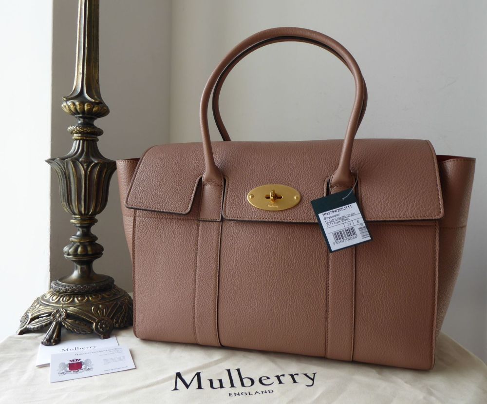 Mulberry New Style Bayswater in Dark Blush Small Classic Grain - New 