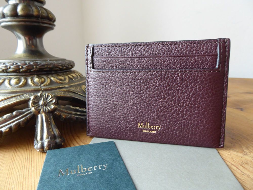 Mulberry Heritage Credit Card Slip Holder in Oxblood Small Classic Grain - 