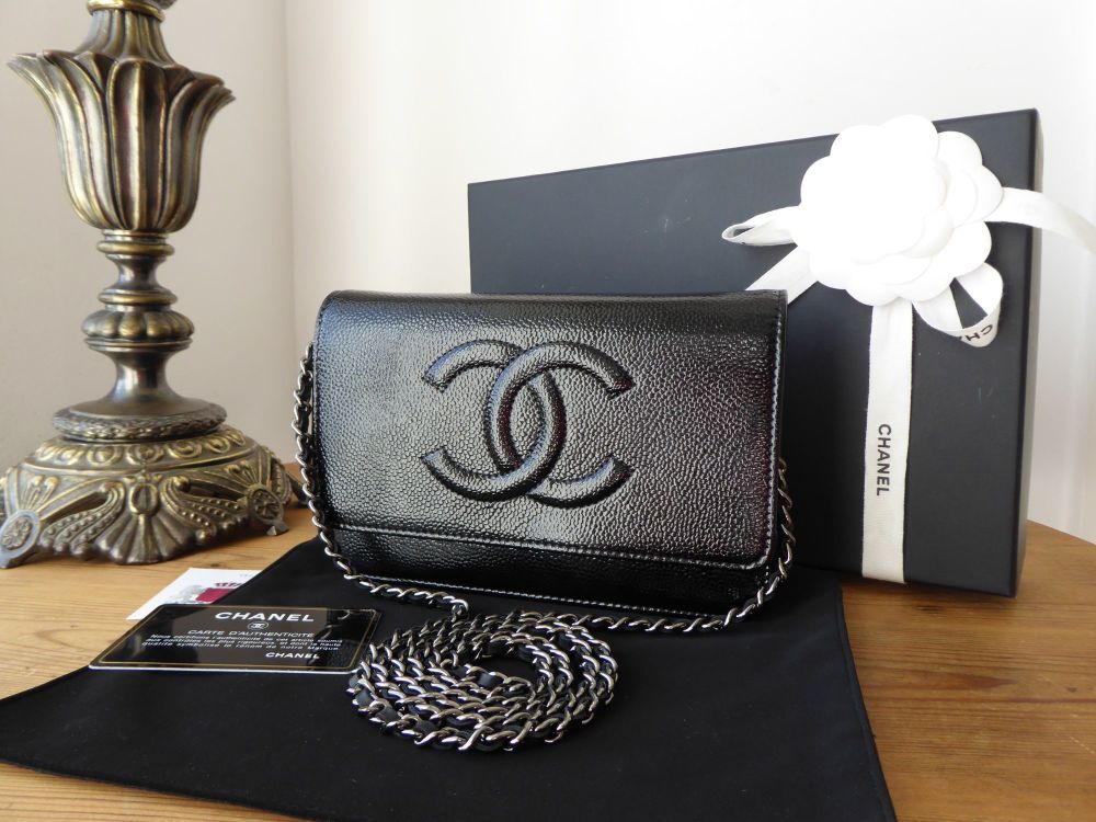 chanel patent wallet