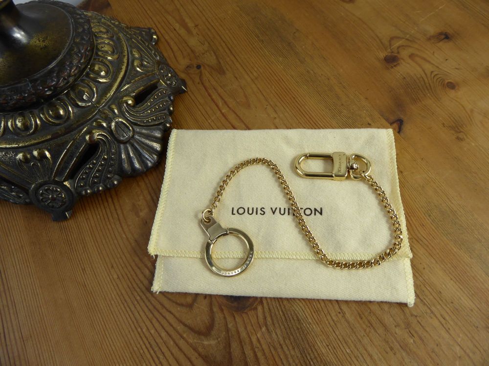 LOUIS VUITTON Metal Pochette Extender Key Ring Chain Gold 113588