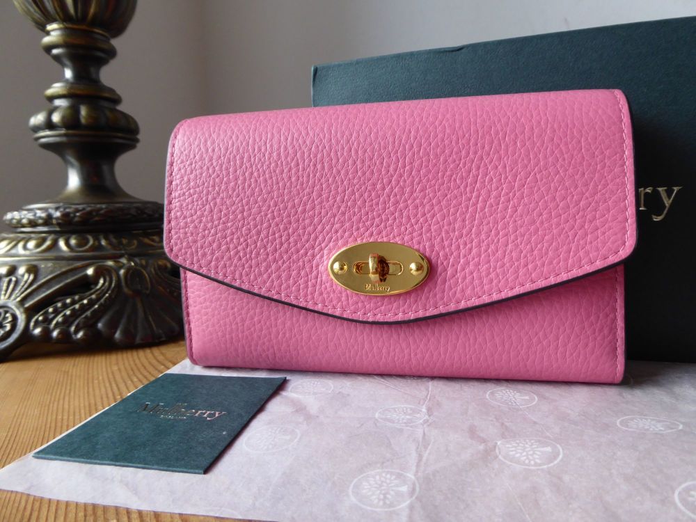 Mulberry Medium Darley Purse Wallet in Geranium Pink Small Classic Grain - SOLD