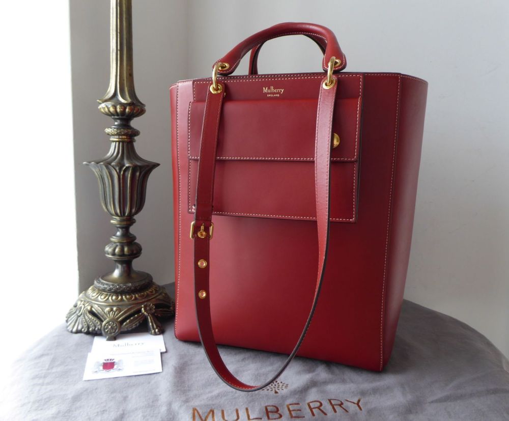 Mulberry Large Maple Tote with Pouch in Rust Sleek Calf and Felt Liner
