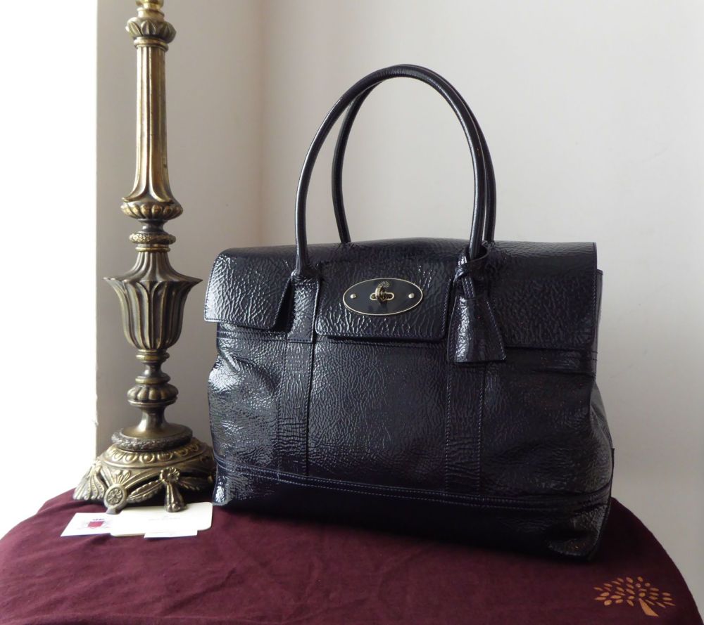Mulberry Holiday Bayswater in Nightshade Blue Spongy Patent Leather 