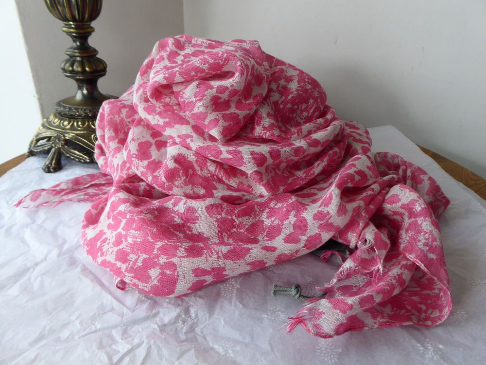 Mulberry Inky Animal Print Large Scarf Wrap Shawl in Peony Pink 100% Modal