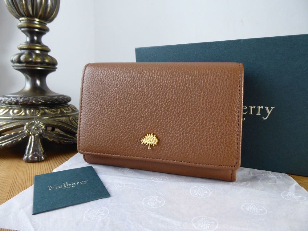 Mulberry Tree French Purse Wallet in Oak Small Classic Grain - New