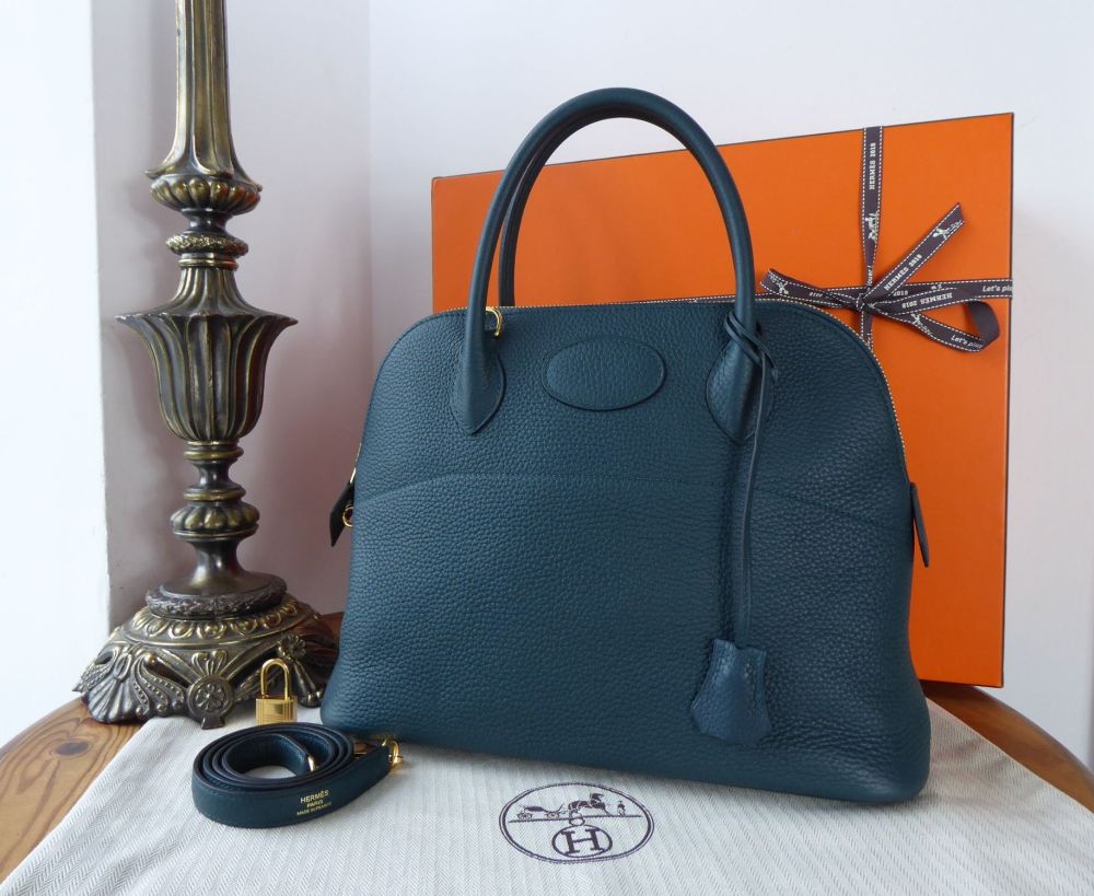 Hermés Bolide 31 in Vert Cypress Clemence with Gold Hardware  - New - SOLD