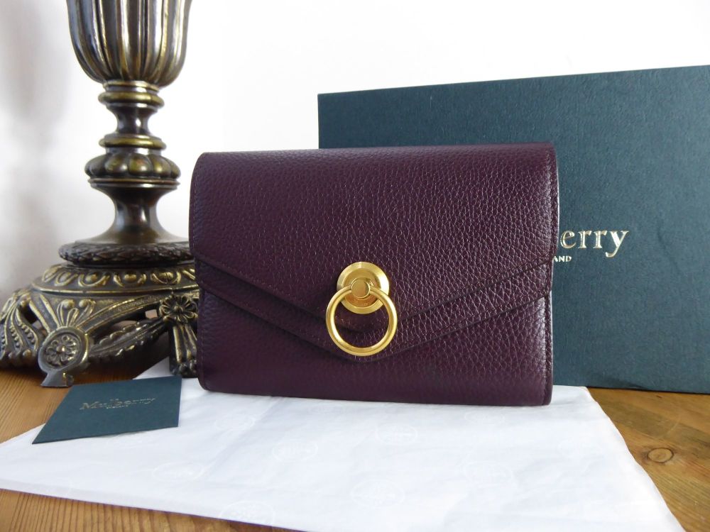 Mulberry Harlow Medium Purse Wallet in Oxblood Small Classic Grain  - SOLD