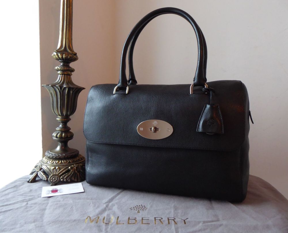 Mulberry Del Rey in Black Glossy Goat with Shiny Silver Nickel Hardware - SOLD