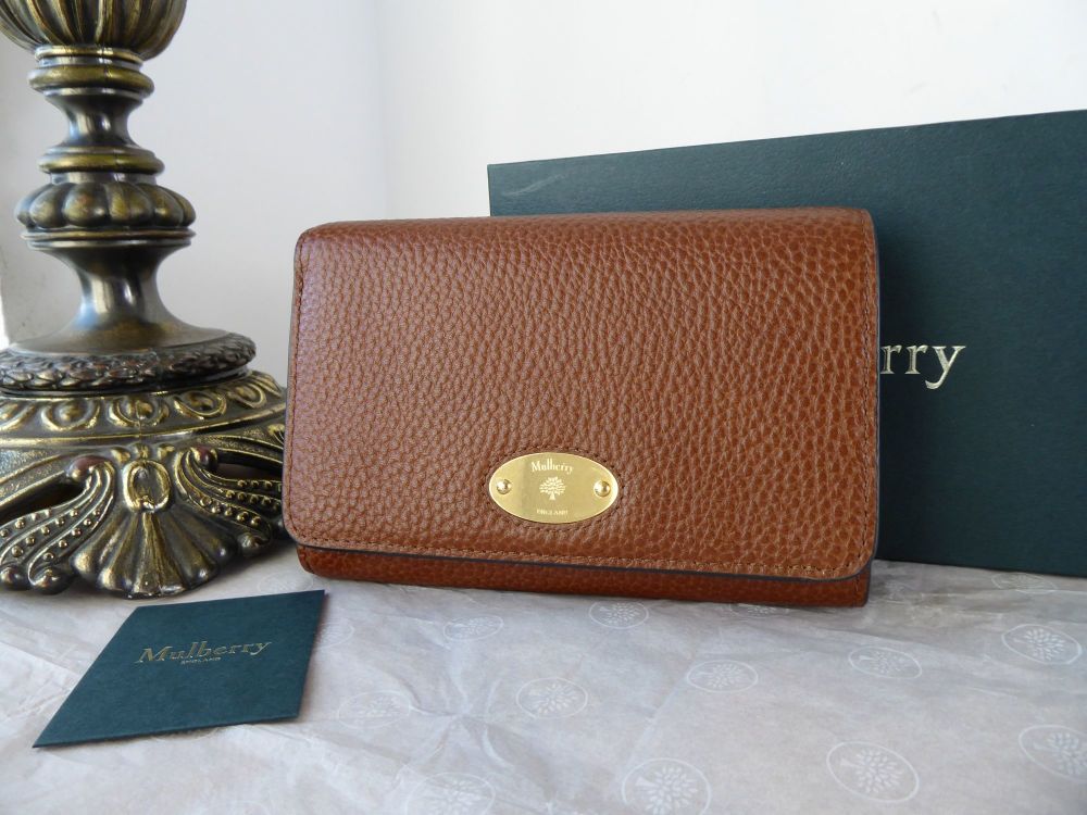 Mulberry Plaque Medium French Purse Wallet in Oak Grain Vegetable Tanned Leather - New* - SOLD