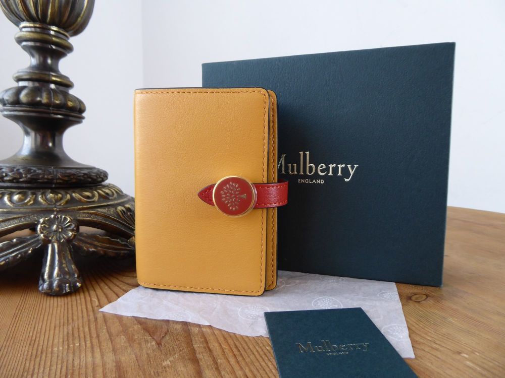 Mulberry Tree Tab Card Holder Wallet in Maize Yellow Silky Calf - New